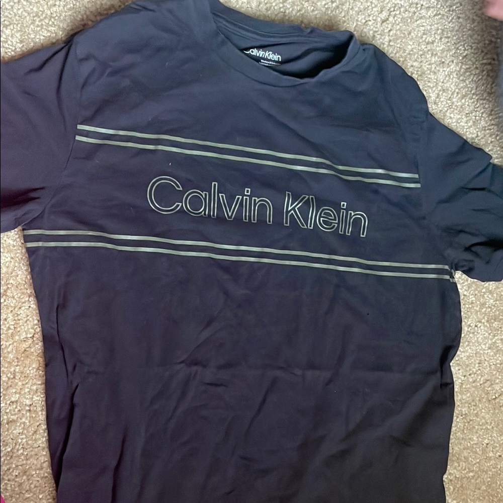Calvin Klein Black Short Sleeve Tee with Logo